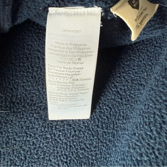 Madewell Navy Sherpa Zip Front Jacket with floral details - Picture 8 of 11